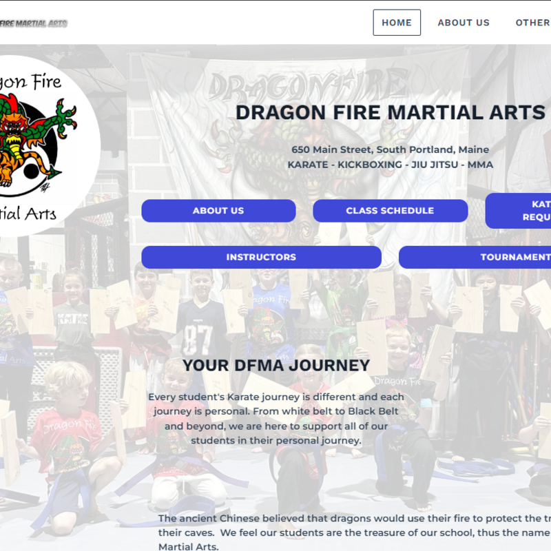 Dragon Fire Martial Arts Website - dragonfiredojo.com